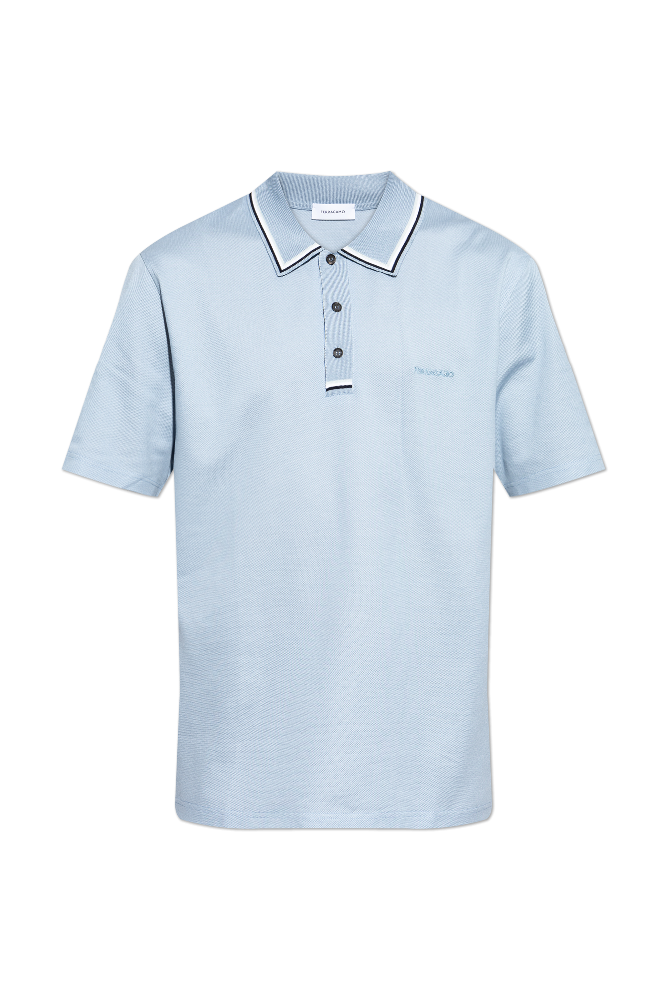 Blue Polo with logo FERRAGAMO - Vitkac Canada